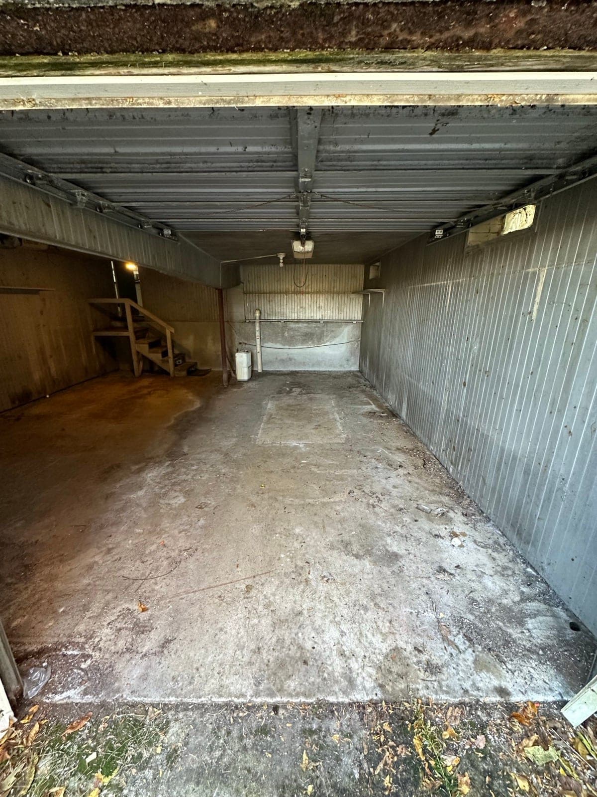 Empty corrugated storage shed interior after a Junk Lord cleanout in York County, PA