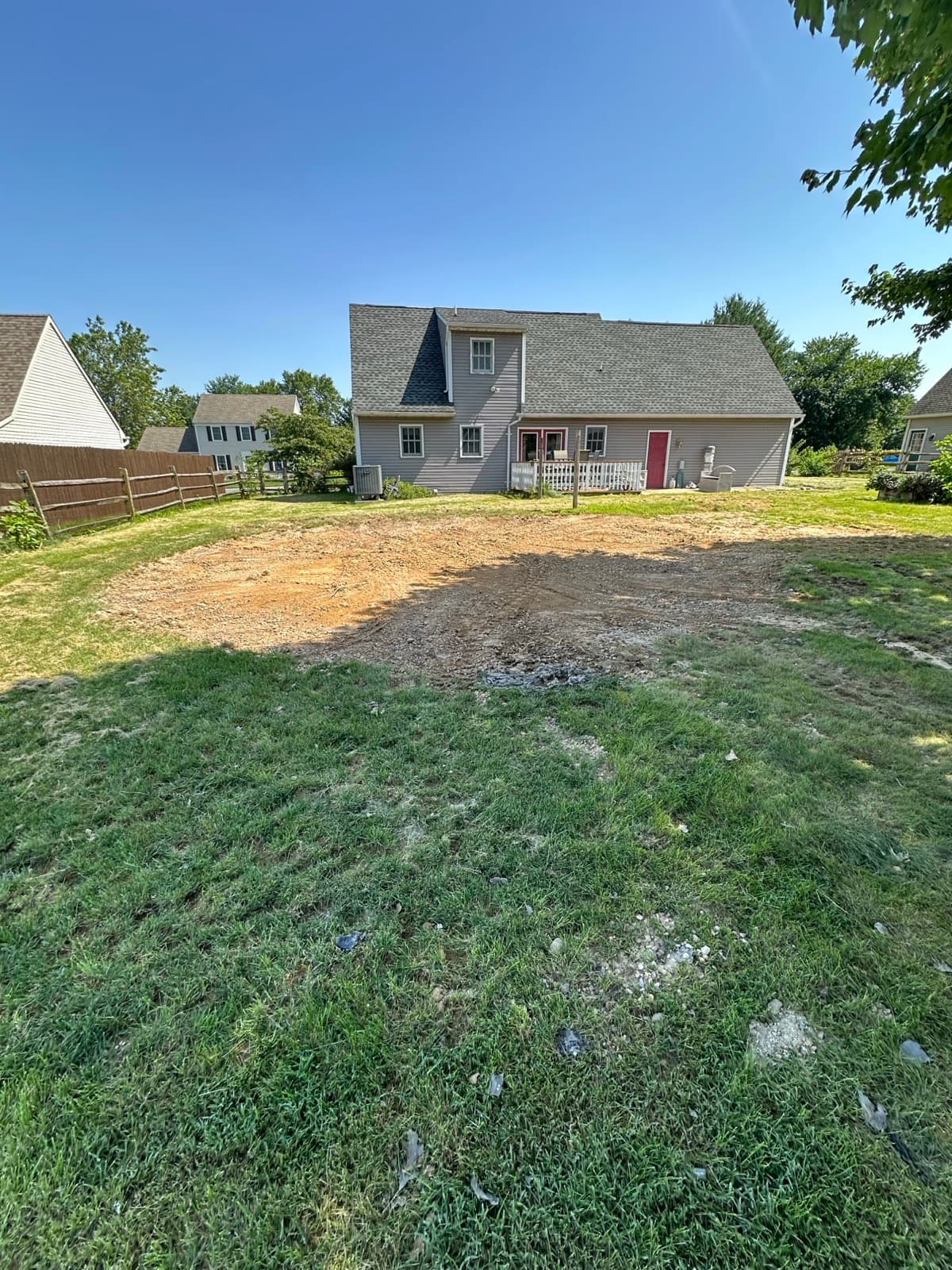Backyard dirt patch where a hot tub used to sit — The Junk Lord